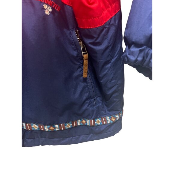 Obermeyer Vintage 90's Red and Blue Reversible Hoodie Puffer Ski Jacket - Picture 5 of 13